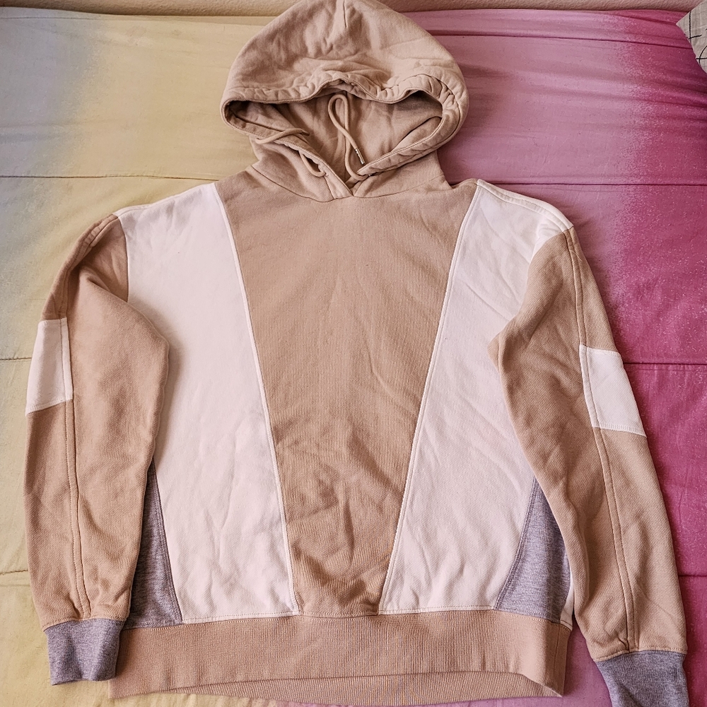 Ninety Percent Beige, White & Gray Sweatshirt/Hoodie | Oversized Baggy Size S